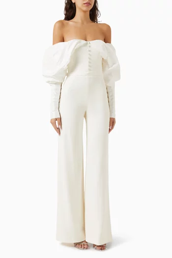 Dahlia Jumpsuit in Crepe & Silk Taffeta