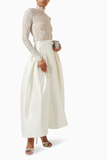 Noura Embellished Top in Lace