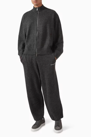 Wide-leg Joggers in Mohair Blend