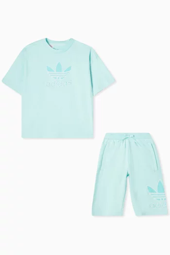 Logo T-shirt & Shorts Set in Cotton-jersey