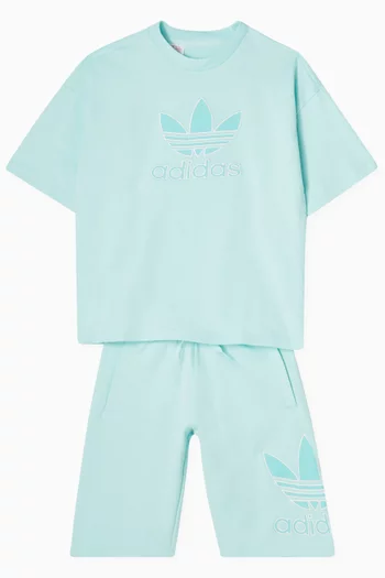 Logo T-shirt & Shorts Set in Cotton-jersey
