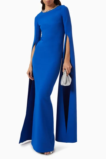 Talina Crystal-embellished Gown in Heavy Crepe