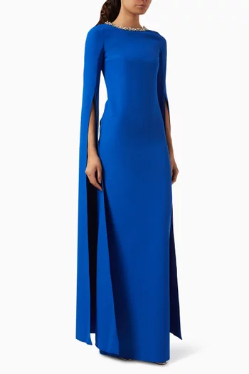 Talina Crystal-embellished Gown in Heavy Crepe