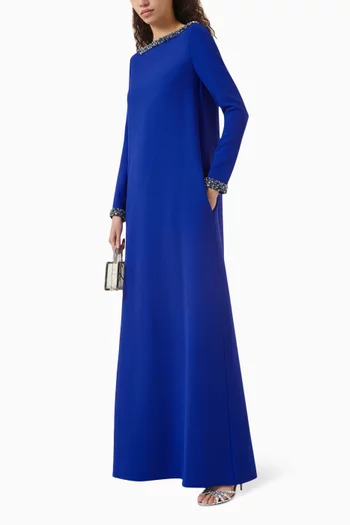 Naimal Crystal-embellished Dress in Crepe
