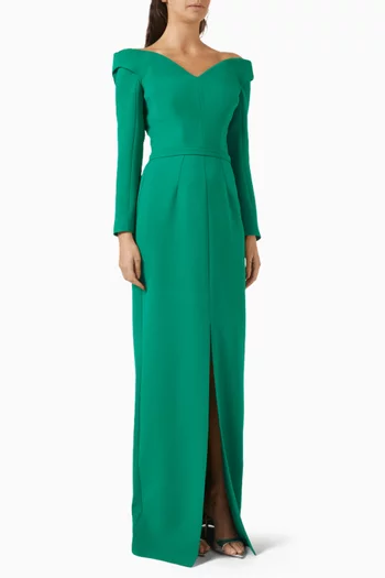 Asuman Off-shoulder Dress in Crepe