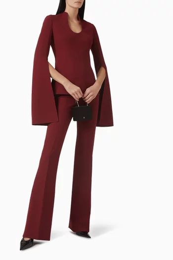 Thais Slit-sleeve Top in Heavy Crepe