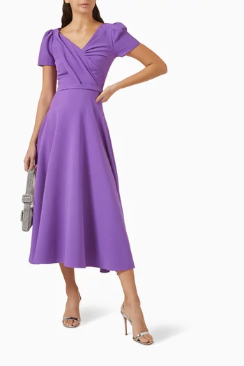 Cecilia A-line Midi Dress in Heavy Crepe