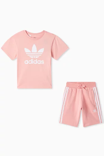 Adicolor T-shirt & Shorts Set in Cotton Jersey