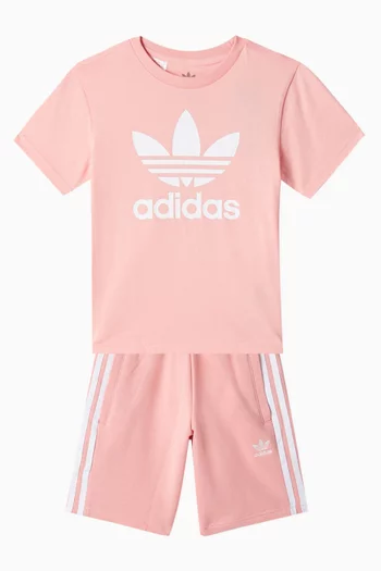 Adicolor T-shirt & Shorts Set in Cotton Jersey
