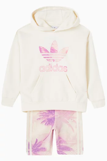 Palm-tree Trefoil Logo Hoodie in Cotton-blend