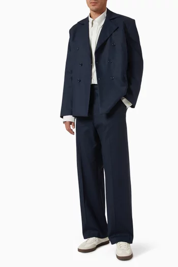 Pleated Pants in Linen-blend