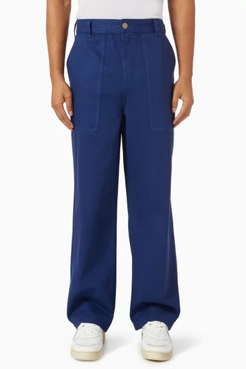 Logo-patch Trousers in Cotton