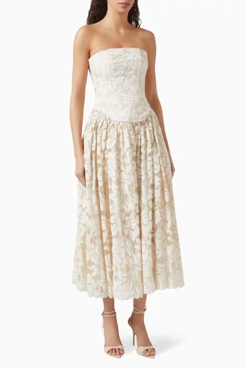 Melody Corset Midi Dress in Lace