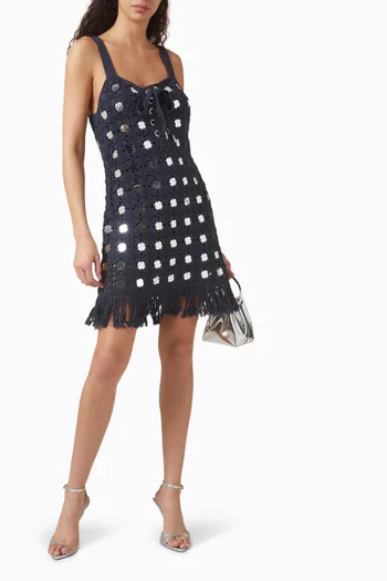 Brinkley Mirror Mini Dress in Crochet Knit