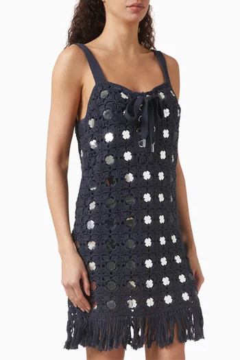 Brinkley Mirror Mini Dress in Crochet Knit