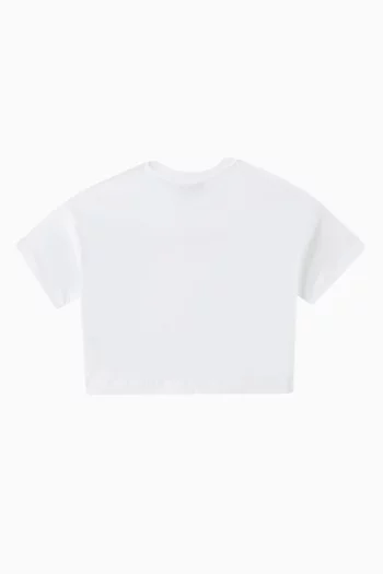 Crystal Logo Cropped T-shirt in Cotton