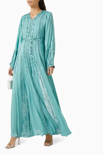 Embellished Belted Maxi Dress