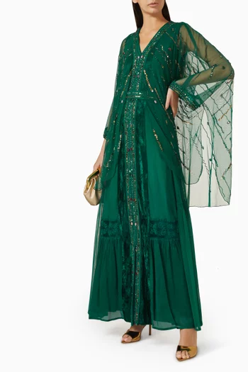 Bead & Sequin Embellished Maxi Dress