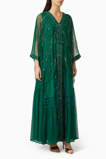 Bead & Sequin Embellished Maxi Dress