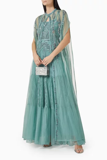 Embellished Belted Maxi Dress