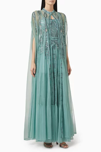 Embellished Belted Maxi Dress