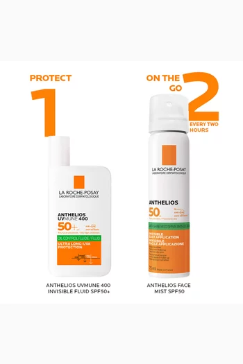 La Roche-Posay Anthelios UVMune 400 Oil Control Invisible Fluid Sunscreen SPF 50+ for Oily Skin 50ml:No Color:No Size|218077980