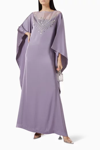 قفطان بكاب وتطريزات كريب