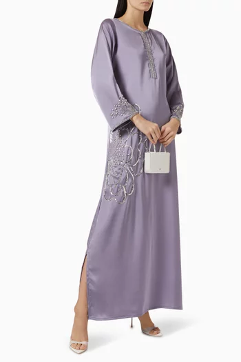 Floral Embroidered Kaftan in Crepe