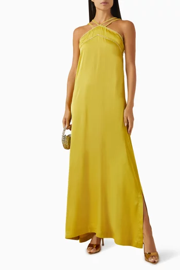 Cut-out Maxi Dress in Crepe