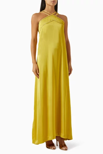 Cut-out Maxi Dress in Crepe