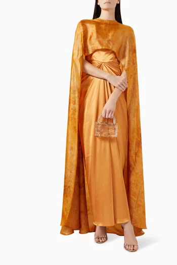 Helena Cape & Dress Set in Satin