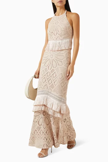 Flower Crochet Maxi Skirt