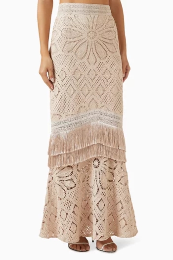 Flower Crochet Maxi Skirt