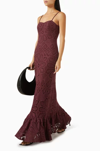 x Camila Coelho Crochet Maxi Dress