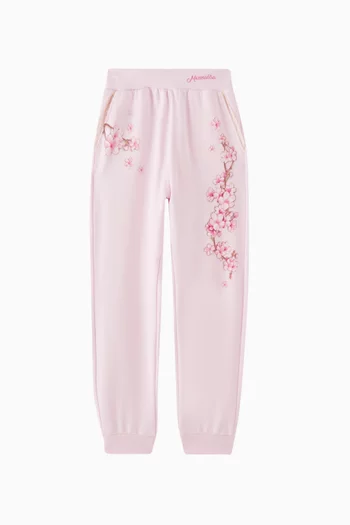 Cherry Blossom Sweatpants in Stretchy Cotton