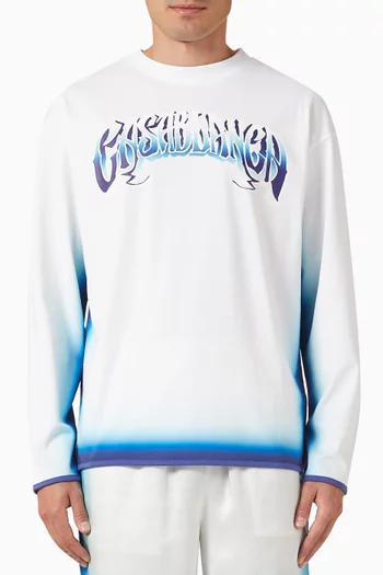 Spray-dye Gradient Faded Logo T-shirt in Cotton-jersey