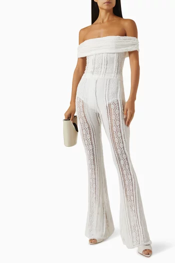 Ceto Off-shoulder Top in Cotton Mesh