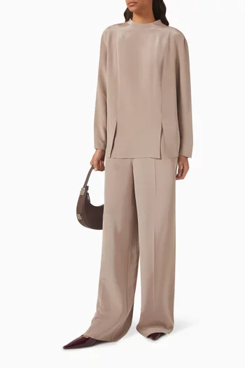 Front-slit Top in Mulberry-silk