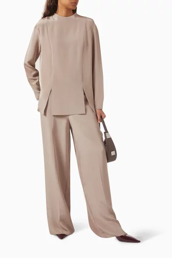 Relaxed-fit Pants in Mulberry-silk