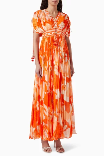 Printed Maxi Dress in Chiffon