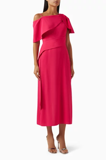 Tie-up Belted Midi Dress