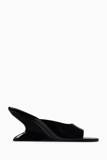 Curve 75 Wedge Mule Sandals in Patent Leather
