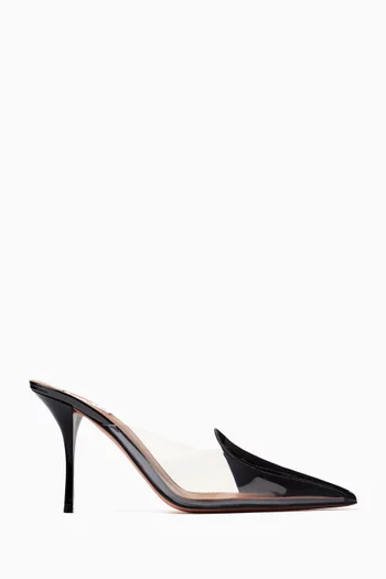 Le Cœur 90 Mules in Plexi & Patent Leather