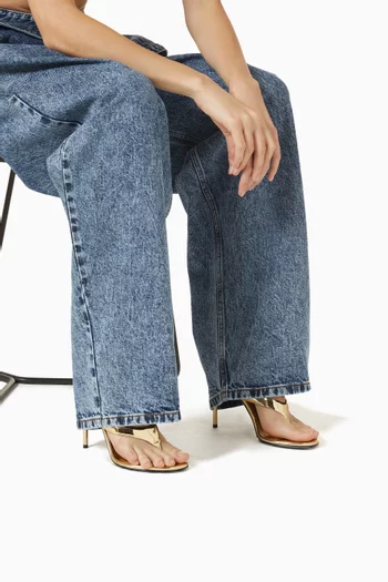 Infradito 90 Sandals in Metallic Leather