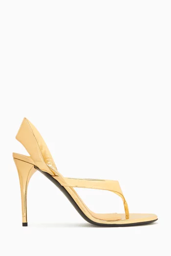 Infradito 90 Sandals in Metallic Leather