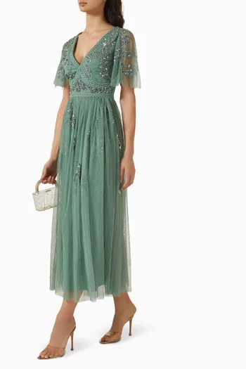Embellished Midaxi Dress in Tulle