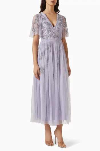 Embellished Midaxi Dress in Tulle