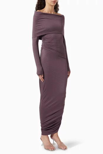 Nila Ruched Off-shoulder Dress