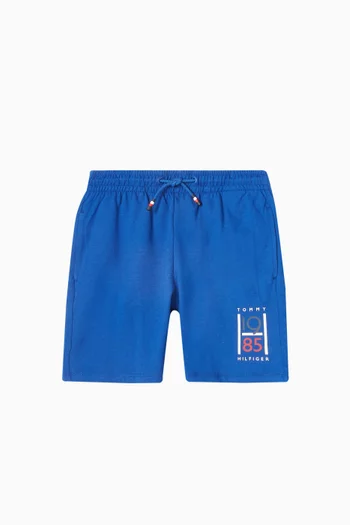Graphic Print Shorts in Cotton