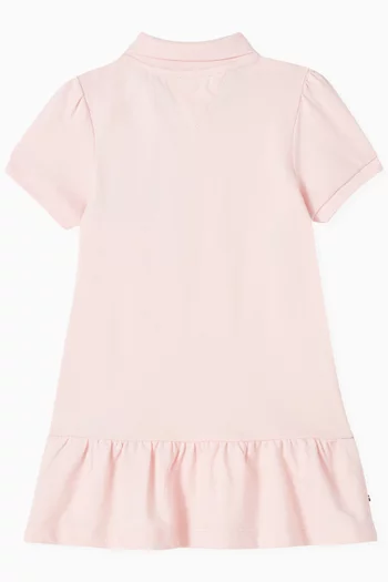 Ruffle Polo Dress in Cotton-blend